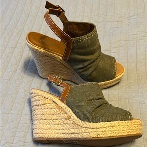 NWOB Soda brand denim & tan wedges!! So 8.5. Just too high for me. So cute.